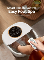 Appareil de massage des pieds portable, seau de trempage à bulles pliable, machine de massage des pieds électrique automatique à rouleaux