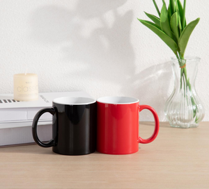 Mug à sublimation droit rouge et noir à l'extérieur, blanc à l'intérieur, avec logo personnalisé, transfert thermique, cadeau promotionnel, vente en gros pour supermarchés - Product Image 6