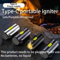 Encendedor Electrónico Recargable USB Tipo-C, Mini Encendedor a Prueba de Viento, Encendido por Soplado, Portátil, para Cigarrillos