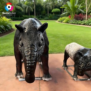 Modelli di Animali Animatronici Personalizzati a Grandezza Naturale per Parchi a Tema Tapir Malese Reale Cavalcabile in Vendita - Product Image 6