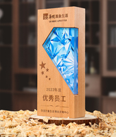 Trophée en bois personnalisé avec impression UV, gravé à la main, style sportif, pour anniversaire d'entreprise et événements