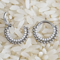 [SJ-724] Mode Gaya ASTM F136 Gr23 Titanium Populer Septum Clickers Segmen Hidung Cincin Tindik Badan Perhiasan