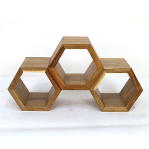 Multifuncion hình lục giác nhỏ người giữ rượu vang Countertop Giá rượu | Keo Gỗ tổ ong Máy tính để bàn Giá rượu Bộ của 2 nhà máy tùy chỉnh - Product Image 3