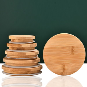 Hot bán tre và gỗ có nắp đậy thiết lập chấp nhận tùy chỉnh gỗ tre bìa cho nến thủy tinh Mason lọ - Product Image 5