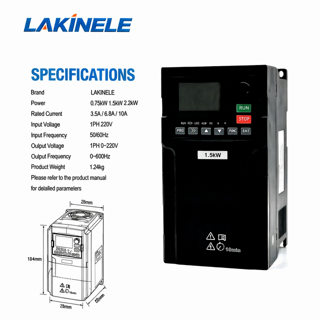 1.5kW Single Phase AC Drive VFD 220V Input 220V Output LK300 Series Variable Frequency Converter Vector Control IP20 AC Motor