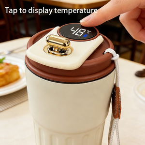 Mug à café intelligent isolé avec affichage LED <span class=keywords><strong>de</strong></span> la température, 15 oz, avec sangle, isolation thermique, mug intelligent <span class=keywords><strong>en</strong></span> acier inoxydable pour la maison et le bureau - Product Image 2