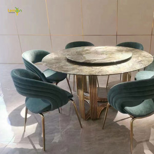 Sillas de Comedor de Diseño Italiano en Terciopelo, Muebles de Restaurante, Silla de Café con Patas Doradas - Product Image 3