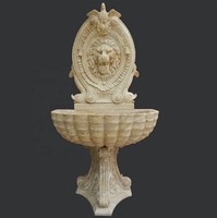 Fontaine murale intérieure moderne en pierre, tête de lion naturelle, taille personnalisable, style occidental, résistante au feu, pour villas