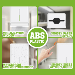 Distributeur de mouchoirs en papier commercial mural FANDA, design moderne et écologique, en plastique blanc, 2 packs, design carré pour bureau - Product Image 3