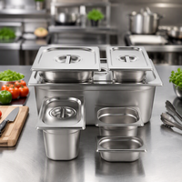 Équipement de buffet en gros d'usine : Conteneurs de stockage en acier inoxydable, chauffe-plats de buffet, plats à réchaud, bacs GN, poêles à frire.