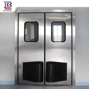 防撞门设计平开门冲击门带黑色保险杠的双作用交通门，用于冷藏室储存食品厂 - Product Image 3