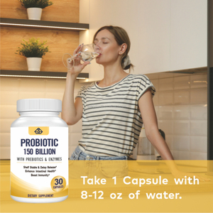Cápsulas de Fórmula de Enzimas Probióticas de Frutas, 150 Mil Millones, Certificadas por GMP, Estables, Suplemento Inmunológico Intestinal para Adultos, 30 Cápsulas - Product Image 1