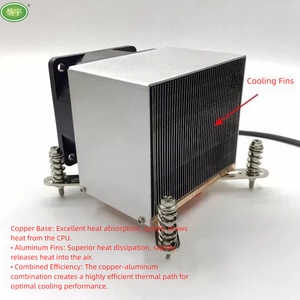 Đồng cơ sở 2U máy chủ <span class=keywords><strong>CPU</strong></span> <span class=keywords><strong>Cooler</strong></span> Side Blow fan đối với LGA 1155/1150/1366/2011, Dual Ball bearing công nghiệp làm mát - Product Image 5