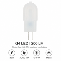 Bombilla LED G4 de 12V 2.3W 200LM Ra>80 con Controlador IC, 14 LEDs 2835 de Plástico, Ahorro de Energía, Certificación CE, para Uso Residencial