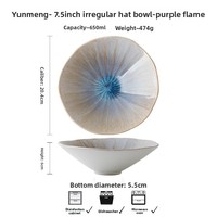Four à flamme violette bol à salade en céramique émaillée lumière luxe cône plaque polissage Club Clubhouse haut de gamme fête réception d'affaires