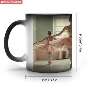 Modern Desktop Decor Drinking Mug Frosted Black 11oz <b>Ceramic</b> Heat Activated Color Changing <b>Cup</b> - Product Image 1
