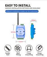 Réseau de Communication ± 0.3% FS Précision 15KV Protection ESD Module AI Rail DIN 9-36V Large Tension 4-20mA Transmetteur LoRa