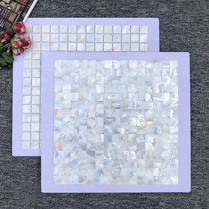 <strong>White</strong> 3d Self Adhesive Peel and <strong>Stick</strong> <strong>on</strong> Mother of Pearl Backsplash Shell Mosaic <strong>Tile</strong> - Product Image 2