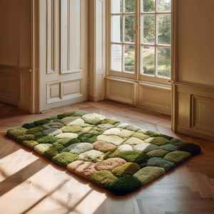 High Pile Coloré Pastel Vibrant pour Un Usage Domestique Premium Moderne Tapis En Laine Tufté À La Main Abstrait Rectangle Forme - Product Image 1