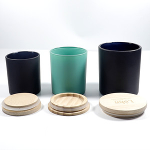 12.5oz trắng mờ màu xanh lá cây nến thủy tinh Container 100mm Chiều cao 9oz-10oz sáp nến chủ sở hữu đèn Lồng thủy tinh trang trí thủy tinh thủ công - Product Image 1