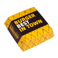 Boîte d'emballage personnalisée pour hamburgers de poulet, en papier kraft écologique, pour la restauration rapide à emporter et le stockage de frites