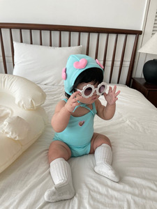 Ensemble <span class=keywords><strong>de</strong></span> maillots <span class=keywords><strong>de</strong></span> <span class=keywords><strong>bain</strong></span> une pièce et deux pièces pour bébé, style coréen, séchage rapide, en polyester avec étiquette au col, collection été 26 - Product Image 6