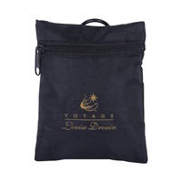 Pochette de rangement personnalisée en tissu polyester léger pour cartes, écouteurs, articles de toilette de voyage, avec fermeture éclair et poches intérieures