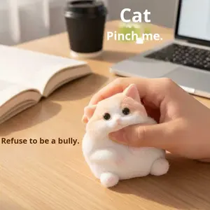 צעצועי לחיצה בצורת חתול להפגת מתחים משרדיים, צעצועי סקוושי ריאליסטיים בצורת חתול להפגת מתחים, במבצע סיטונאי חם - Product Image 5