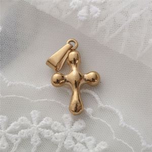 High Polishing Gold Plated Jewellery Stainless Steel Cross Charms Pendant for Women - Product Image 1