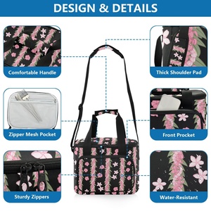 24 Cans Hawaiian Puakenikeni Flowers Bag Large Capital Custom Thermal Insulated Meal Prep Lunch Cooler Bags With Logo - Product Image 4