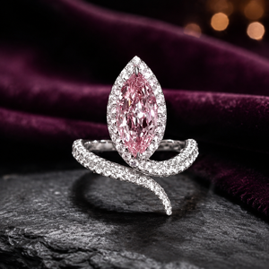 Anello Aperto Regolabile Rosa Principessa per Donne - Product Image 5