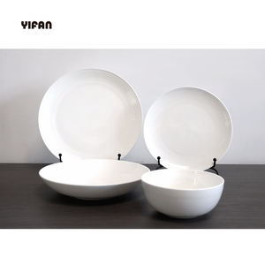 New Design Circular Horizontal LineWhite Porcelain Plates for Wedding High Quality Dinner Set Ceramic Plate - Product Image 5