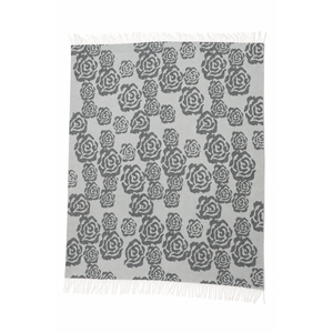 Manta de lana de cachemira Galite con flores estilizadas que aporta carácter y estilo a cualquier habitación. Diseño refinado y contemporáneo. - Product Image 1