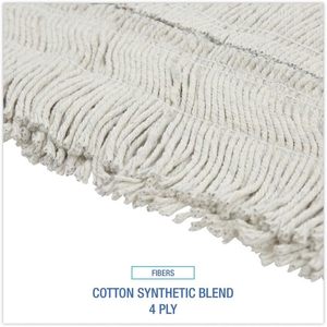 Boardwalk 24 In. X 5 In. Disposable <b>Dust</b> Mop Head White-Cotton/Synthetic Cut End - Product Image 3