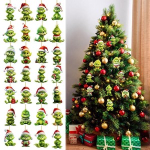Adorno Navideño de Acrílico Plano con Diseño de Bebé <span class=keywords><strong>Grinch</strong></span>, Decoración para Árbol de Navidad, Estilo Moderno y Minimalista - Product Image 1