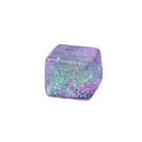 Boîte de jouets fantaisie anti-stress à rebond lent en forme de cube d'eau en maltose à paillettes dorées pour adultes