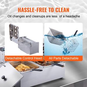 <span class=keywords><strong>Friteuse</strong></span> <span class=keywords><strong>électrique</strong></span> commerciale 12L double réservoirs amovibles 220V comptoir poulet frites frites frites 6L - Product Image 5