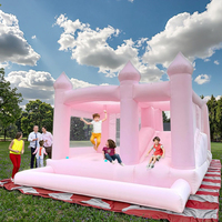 Château gonflable rose pour mariage, trampoline, structure de saut avec souffleur, location pour événements, jouet pour enfants, lit de saut extérieur