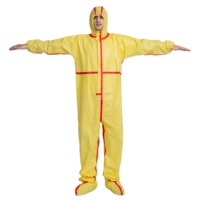 Combinaison de protection jetable blanche pas cher ppe Type 5/6 combinaisons respirantes microporeuses antistatiques avec bottes à capuche