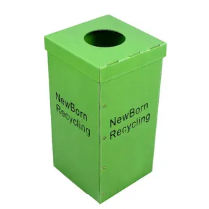 垃圾桶供应商定制升尺寸Coroplast Corflute塑料户外垃圾桶家用波纹回收箱
