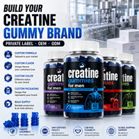 Gummies de créatine monohydrate 5000mg, 60 unités, marque privée OEM, directement de l'usine, pour la force musculaire et les performances sportives