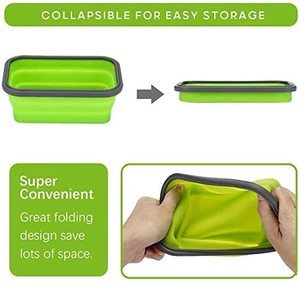 Hộp Cơm Trưa Bento Bằng Silicon Chống Rò Rỉ Có Thể Gập Lại Hộp Đựng Thực Phẩm Bằng Silicon Có Nắp - Product Image 5