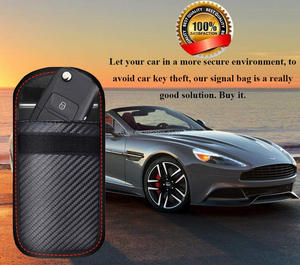 Pochette pour clé de voiture en fibre de carbone, blocage du signal RFID, <span class=keywords><strong>anti</strong></span>-vol, pour voiture à entrée sans clé - Product Image 4
