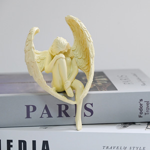 Transfrontalier résine artisanat artistique sculpté Meiyu marque <span class=keywords><strong>ange</strong></span> aile ornements jambe étreinte décorations pour dessus de table chambres jardins - Product Image 2