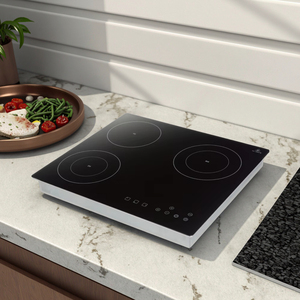 Table de cuisson encastrée en céramique avec 3 brûleurs à induction pour cuisines domestiques, appartements, hôtels - Product Image 2