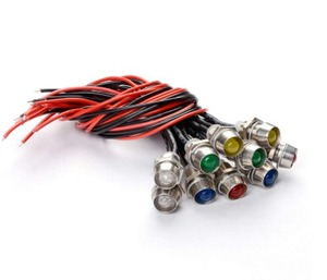 EParthub - Feux de tableau de bord LED pré-câblés de 8 mm, 5 options de couleur, câble de 20 cm, parfaits pour la personnalisation des groupes d'instruments de véhicule - Product Image 1