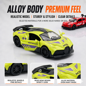 Voiture de course supercar en alliage métallique moulée sous pression à l'échelle 1:43, écologique, avec portes ouvrantes, à rétrofriction, <span class=keywords><strong>jouet</strong></span> pour enfants, idéal comme cadeau - Product Image 4