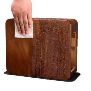 Porte-couteaux magnétique en bois massif, support de rangement de bureau pour 7 couteaux, bloc de cuisine - Product Image 5