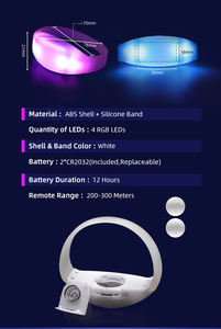 קידום מכירות עמיד למים <span class=keywords><strong>usb</strong></span> מותאם אישית זוהר שחור <span class=keywords><strong>slap</strong></span> צמיד קול מופעל הוביל צמיד - Product Image 4