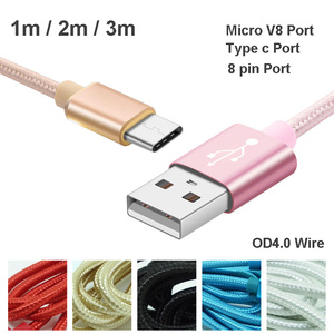 <span class=keywords><strong>USB</strong></span> 2,0 <span class=keywords><strong>USB</strong></span> <span class=keywords><strong>A</strong></span> <span class=keywords><strong>a</strong></span> <span class=keywords><strong>USB</strong></span> <span class=keywords><strong>C</strong></span> Cable 1m 2m <span class=keywords><strong>3M</strong></span> Nylon trenzado Cable de datos de carga rápida Android Cargadores de teléfonos móviles - Product Image 2